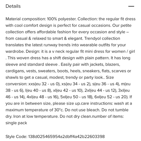 TRENDYOL Women Petite Mini Shift Regular Fit Woven Dress - Picture 4 of 4